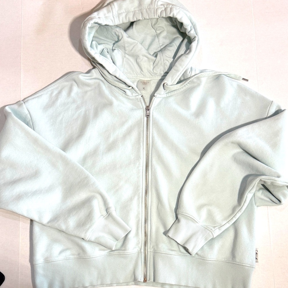 Calia Light Blue Green Zip-Up Hoodie - Picture 1 of 7
